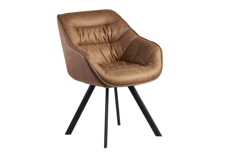 Käsinojallinen tuoli Clanton X-jalalla, Vaaleanruskea/Musta