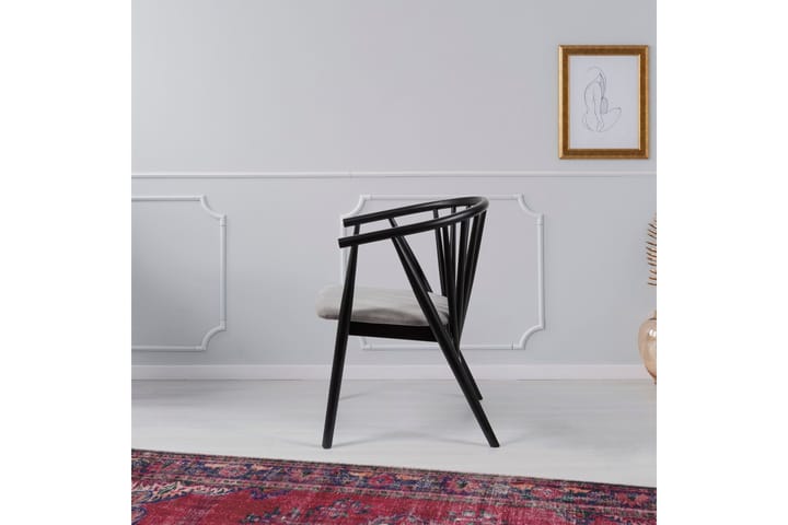 Käsinojatuoli Albero - Musta - Ruokapöydän tuolit - Meikkituoli - Käsinojallinen tuoli