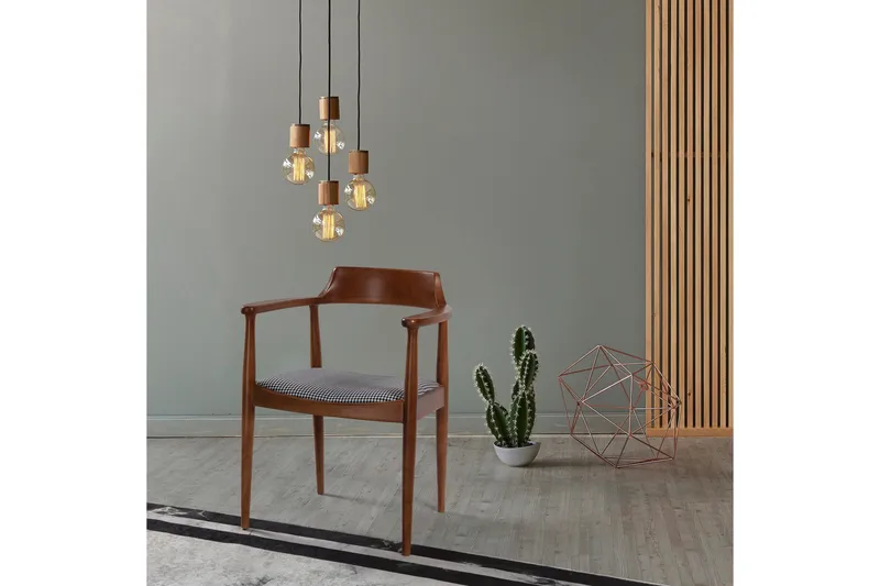 Käsinojatuoli Albero, Pähkinä/Musta/Valkoinen