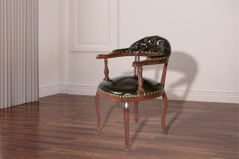 Käsinojatuoli Albero - Pähkinä/Tummanvihreä - Huonekalut - Tuoli & nojatuoli - Meikkituoli