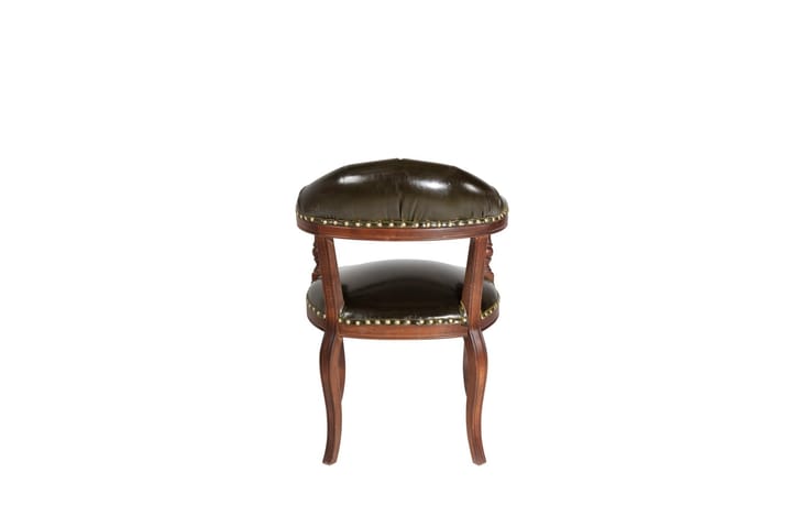 Käsinojatuoli Albero - Pähkinä/Tummanvihreä - Ruokapöydän tuolit - Meikkituoli - Käsinojallinen tuoli
