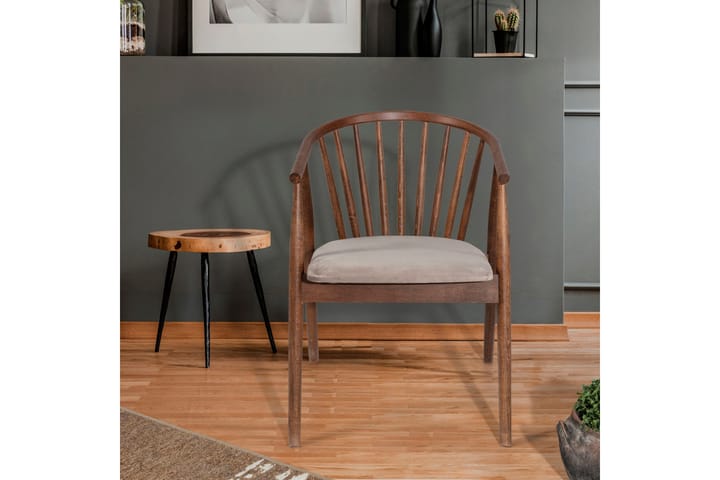 Käsinojatuoli Albero - Pähkinä - Ruokapöydän tuolit - Meikkituoli - Käsinojallinen tuoli