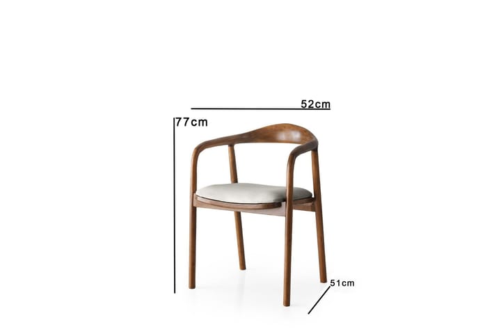 Käsinojatuoli Mansavi - Vaaleanharmaa - Ruokapöydän tuolit - Meikkituoli - Käsinojallinen tuoli