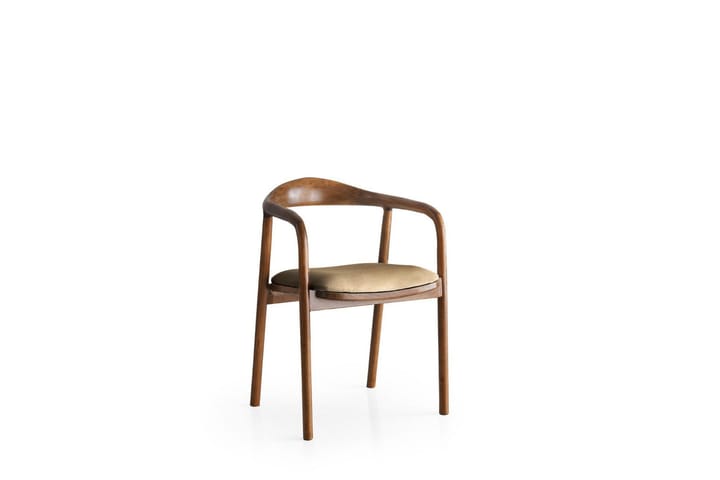 Käsinojatuoli Mansavi - Vaaleanruskea - Ruokapöydän tuolit - Meikkituoli - Käsinojallinen tuoli