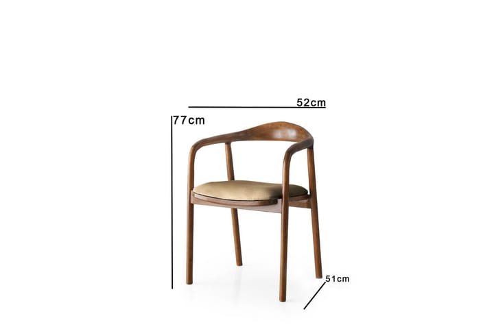 Käsinojatuoli Mansavi - Vaaleanruskea - Ruokapöydän tuolit - Meikkituoli - Käsinojallinen tuoli