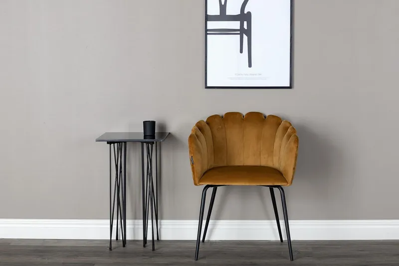 Nojatuoli Limhamn Sametti - Keltainen - Huonekalut - Tuoli & nojatuoli - Meikkituoli