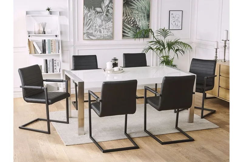 Ruokatuoli Ludville 2-pak - Keinonahka / Musta - Huonekalut - Tuoli & nojatuoli - Meikkituoli