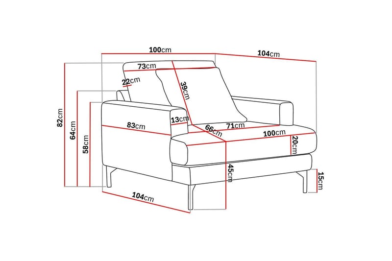 Menard Premium Nojatuoli Chenillellä - Harmaa - Huonekalut - Tuoli & nojatuoli - Nojatuoli & lepotuoli