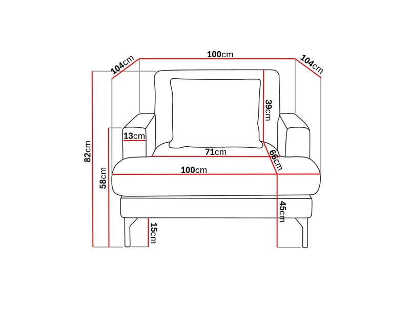 Menard Premium Nojatuoli Chenillellä - Harmaa/Sininen - Huonekalut - Tuoli & nojatuoli - Nojatuoli & lepotuoli