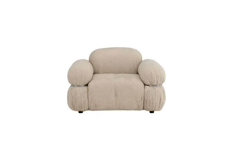 Mika Retro nojatuoli kankaasta - Beige - Huonekalut - Tuoli & nojatuoli - Nojatuoli & lepotuoli