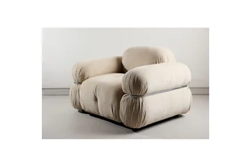 Mika Retro nojatuoli kankaasta - Beige - Huonekalut - Tuoli & nojatuoli - Nojatuoli & lepotuoli