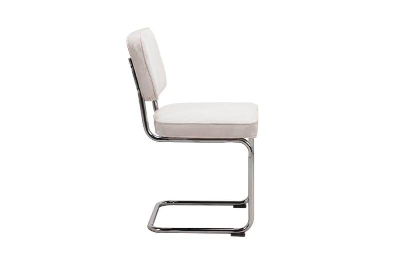 Milva ruokatuoli Manchester-retro kankaalla - Beige/Kromi - Huonekalut - Tuoli & nojatuoli - Ruokapöydän tuolit