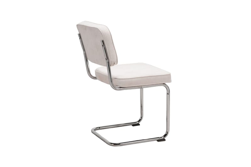 Milva ruokatuoli Manchester-retro kankaalla - Beige/Kromi - Huonekalut - Tuoli & nojatuoli - Ruokapöydän tuolit