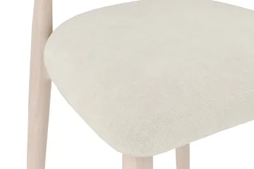 Molly-ruokapöydän tuoli puusta ja kangasistuimella - Whitewash/Beige - Huonekalut - Tuoli & nojatuoli - Ruokapöydän tuolit