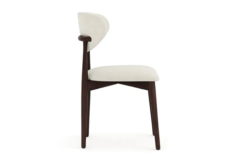 Molly-ruokapöydän tuoli puusta ja kangasistuimella - Pähkinä/Beige - Huonekalut - Tuoli & nojatuoli - Ruokapöydän tuolit