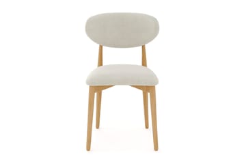 Molly-ruokapöydän tuoli puusta ja kangasistuimella - Tammi/Beige - Huonekalut - Tuoli & nojatuoli - Ruokapöydän tuolit
