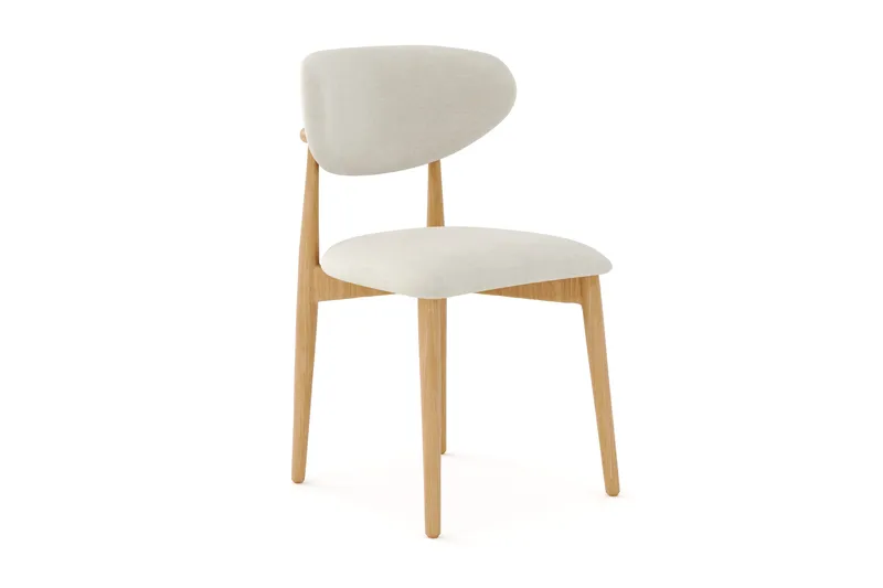 Molly-ruokapöydän tuoli puusta ja kangasistuimella - Tammi/Beige - Huonekalut - Tuoli & nojatuoli - Ruokapöydän tuolit