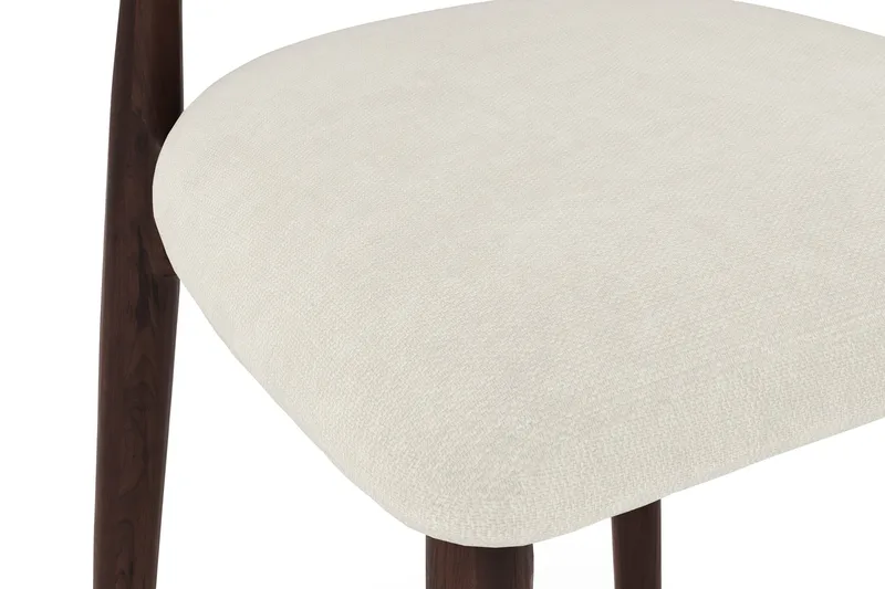 Molly-ruokapöydän tuoli puusta ja kangasistuimella - Pähkinä/Beige - Huonekalut - Tuoli & nojatuoli - Ruokapöydän tuolit