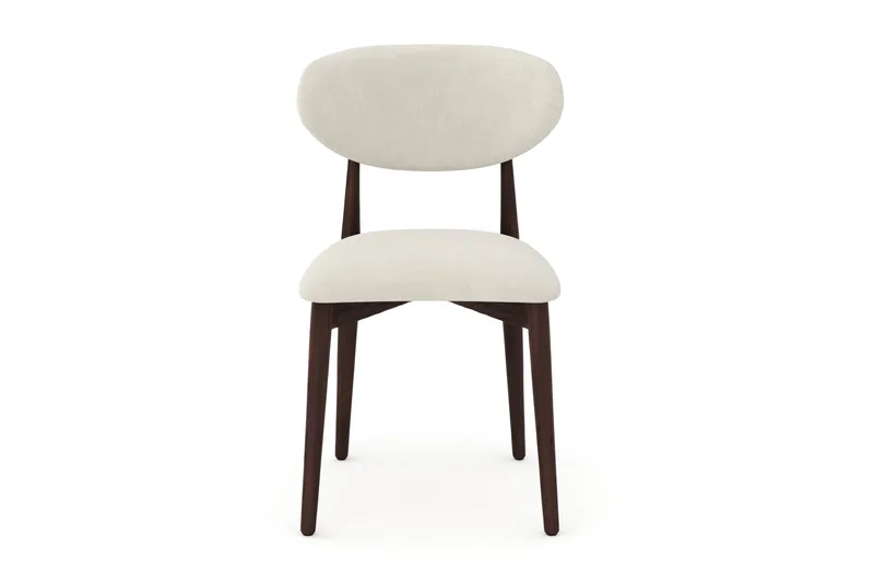 Molly-ruokapöydän tuoli puusta ja kangasistuimella - Pähkinä/Beige - Huonekalut - Tuoli & nojatuoli - Ruokapöydän tuolit