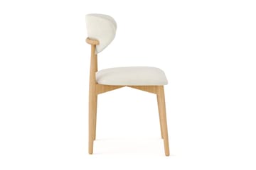 Molly-ruokapöydän tuoli puusta ja kangasistuimella - Tammi/Beige - Huonekalut - Tuoli & nojatuoli - Ruokapöydän tuolit