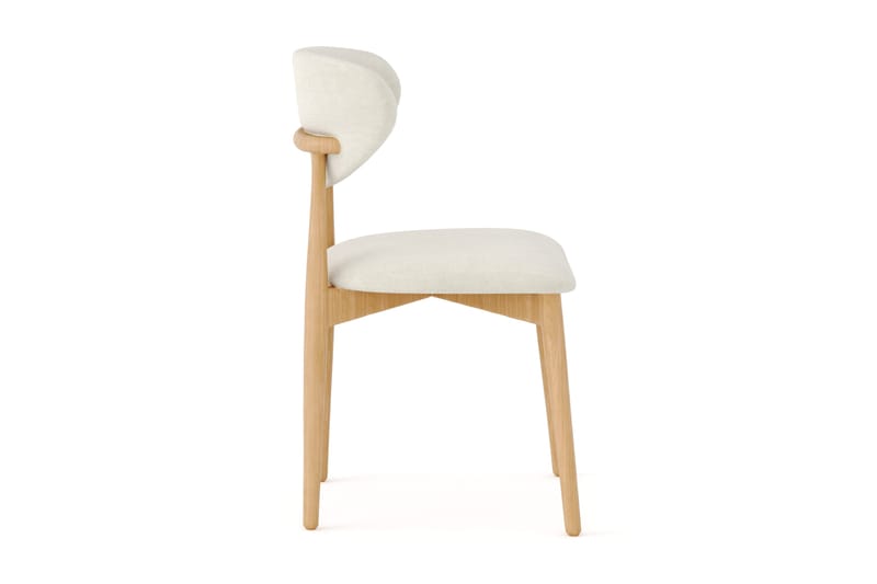 Molly-ruokapöydän tuoli puusta ja kangasistuimella - Tammi/Beige - Huonekalut - Tuoli & nojatuoli - Ruokapöydän tuolit