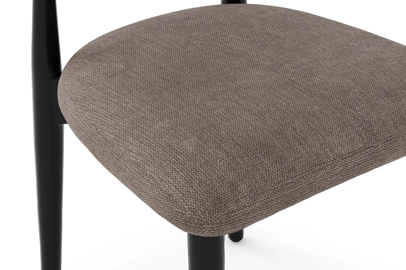 Molly-ruokapöydän tuoli puusta ja kangasistuimella - Musta/greige - Huonekalut - Tuoli & nojatuoli - Ruokapöydän tuolit