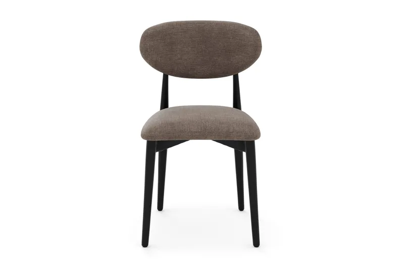 Molly-ruokapöydän tuoli puusta ja kangasistuimella - Musta/greige - Huonekalut - Tuoli & nojatuoli - Ruokapöydän tuolit