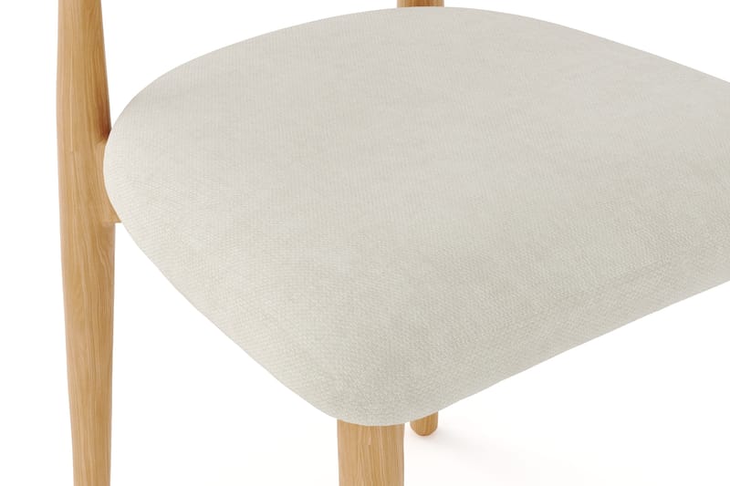 Molly-ruokapöydän tuoli puusta ja kangasistuimella - Tammi/Beige - Huonekalut - Tuoli & nojatuoli - Ruokapöydän tuolit