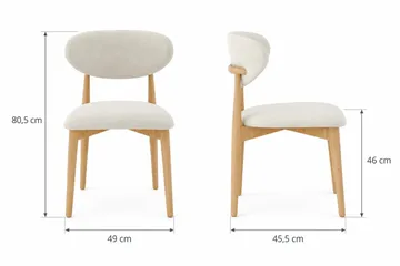 Molly Puinen ruokatuoli kangasistuimella - Tammi/Beige - Huonekalut - Tuoli & nojatuoli - Ruokapöydän tuolit
