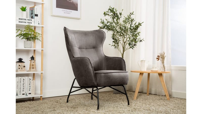 Morvella-nojatuoli, Tummanharmaa