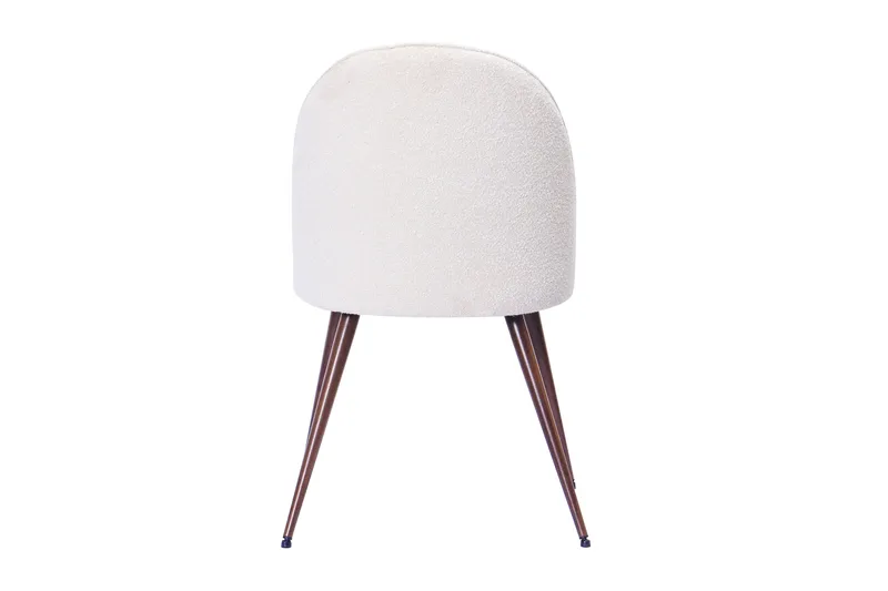 Naira Plus Ruokatuoli - Valkoinen buklee / Metallijalat pähkinä - Huonekalut - Tuoli & nojatuoli - Ruokapöydän tuolit