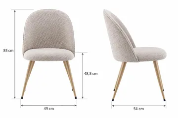 Nibe Plus -ruokailu- ja keittiötuoli, bukleeverhoilu ja tammen näköiset metallijalat - Beige buklee|Tammi - Huonekalut - Tuoli & nojatuoli - Ruokapöydän tuolit