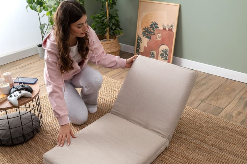 1-istuttava vuodesohva Atelier Del Sofa Tera Single (55 x 65 x 60 cm) Kermanvärinen - Huonekalut - Tuoli & nojatuoli - Nojatuoli & lepotuoli - Vuodetuoli
