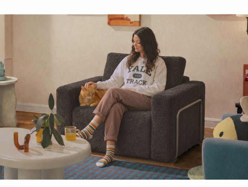 1-istuttava vuodesohva Atelier Del Sofa Wello Single (80 x 70 cm) Antrasiitti - Antrasiitti - Huonekalut - Tuoli & nojatuoli - Nojatuoli & lepotuoli - Vuodetuoli