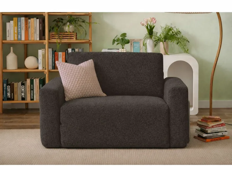 1-istuttava vuodesohva Atelier Del Sofa Wello Single (80 x 70 cm) Antrasiitti - Antrasiitti - Huonekalut - Tuoli & nojatuoli - Nojatuoli & lepotuoli - Vuodetuoli