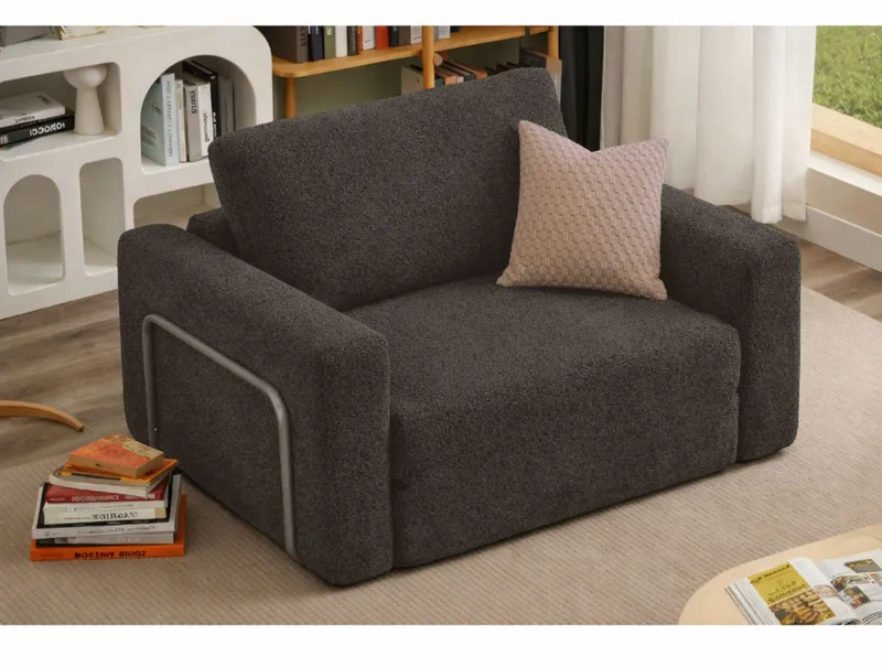 1-istuttava vuodesohva Atelier Del Sofa Wello Single (80 x 70 cm) Antrasiitti - Antrasiitti - Huonekalut - Tuoli & nojatuoli - Nojatuoli & lepotuoli - Vuodetuoli