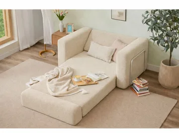 1-istuttava vuodesohva Atelier Del Sofa Wello Single (80 x 70 cm) Kermanvärinen - Huonekalut - Tuoli & nojatuoli - Nojatuoli & lepotuoli - Vuodetuoli