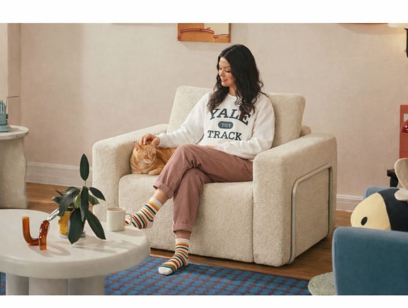 1-istuttava vuodesohva Atelier Del Sofa Wello Single (80 x 70 cm) Kermanvärinen - Huonekalut - Tuoli & nojatuoli - Nojatuoli & lepotuoli - Vuodetuoli