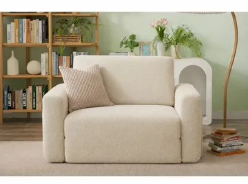 1-istuttava vuodesohva Atelier Del Sofa Wello Single (80 x 70 cm) Kermanvärinen - Huonekalut - Tuoli & nojatuoli - Nojatuoli & lepotuoli - Vuodetuoli