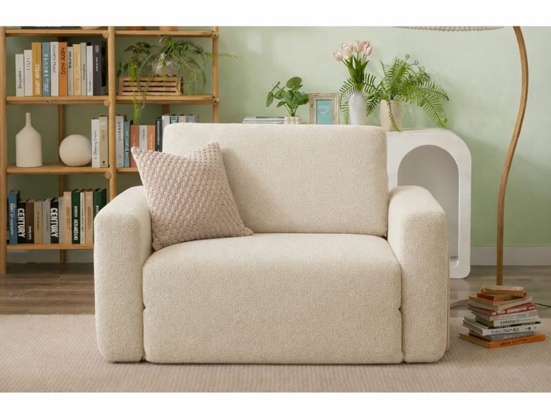 1-istuttava vuodesohva Atelier Del Sofa Wello Single (80 x 70 cm) Kermanvärinen - Huonekalut - Tuoli & nojatuoli - Nojatuoli & lepotuoli - Vuodetuoli