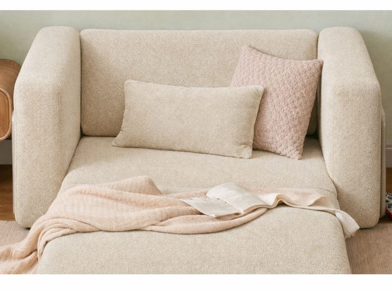 1-istuttava vuodesohva Atelier Del Sofa Wello Single (80 x 70 cm) Kermanvärinen - Huonekalut - Tuoli & nojatuoli - Nojatuoli & lepotuoli - Vuodetuoli