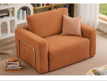 1-istuttava vuodesohva Atelier Del Sofa Wello Single (80 x 70 cm) Oranssi - Huonekalut - Tuoli & nojatuoli - Nojatuoli & lepotuoli - Vuodetuoli