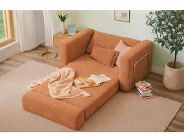 1-istuttava vuodesohva Atelier Del Sofa Wello Single (80 x 70 cm) Oranssi - Huonekalut - Tuoli & nojatuoli - Nojatuoli & lepotuoli - Vuodetuoli