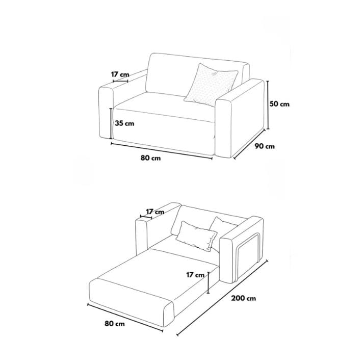 1-istuttava vuodesohva Atelier Del Sofa Wello Single (80 x 70 cm) Vihreä - Huonekalut - Tuoli & nojatuoli - Nojatuoli & lepotuoli - Vuodetuoli