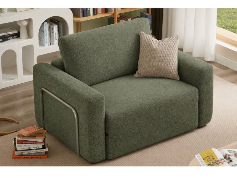 1-istuttava vuodesohva Atelier Del Sofa Wello Single (80 x 70 cm) Vihreä - Huonekalut - Tuoli & nojatuoli - Nojatuoli & lepotuoli - Vuodetuoli