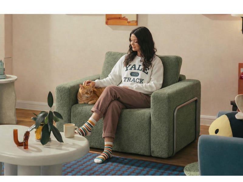 1-istuttava vuodesohva Atelier Del Sofa Wello Single (80 x 70 cm) Vihreä - Huonekalut - Tuoli & nojatuoli - Nojatuoli & lepotuoli - Vuodetuoli