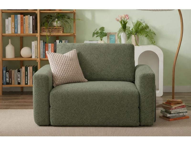 1-istuttava vuodesohva Atelier Del Sofa Wello Single (80 x 70 cm) Vihreä - Huonekalut - Tuoli & nojatuoli - Nojatuoli & lepotuoli - Vuodetuoli