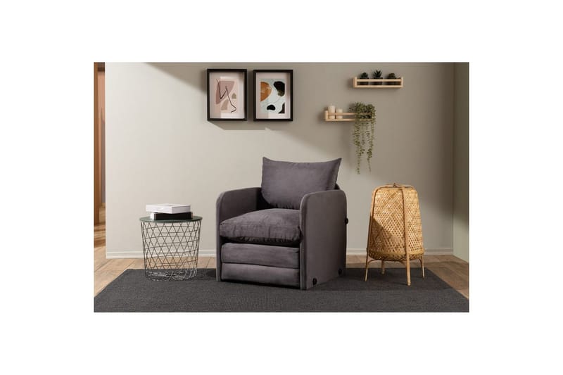 1-istuttava vuodesohva Rubby Harmaa - Harmaa - Huonekalut - Tuoli & nojatuoli - Nojatuoli & lepotuoli - Vuodetuoli