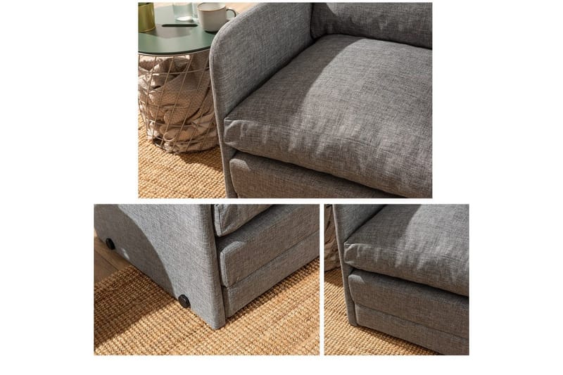 1-istuttava vuodesohva Rubby Vaaleanharmaa - Vaaleanharmaa - Huonekalut - Tuoli & nojatuoli - Nojatuoli & lepotuoli - Vuodetuoli