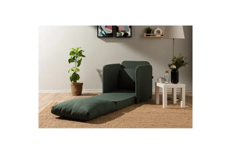 1-istuttava vuodesohva Rubby Vihreä - Vihreä - Huonekalut - Tuoli & nojatuoli - Nojatuoli & lepotuoli - Vuodetuoli